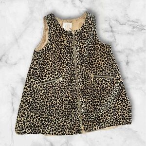 Baby Gap Toddler Girls Cheetah Animal Print Full Zip Dress Sz 6-12m